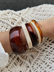 Boho Brown Resin Acrylic Bangles For Women