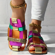 Casual Soft Luxurious Square Toe Hollow Roman Flat