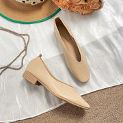 Casual Versatile Loafers Women Square Toe Shoes
