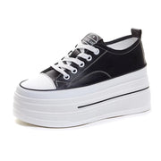 Women Chunky Leather Sneaker Loafer Shoes 8cm