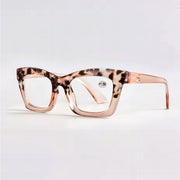 Retro square spring hinge anti-blue light reading glasses