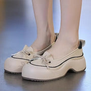 Women PU Sponge Sole Butterfly Bow Shoes