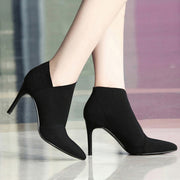 Young Ladies Booties High 8.5cm Heel Cloth Boots