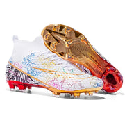 Men's High Top Soccer Shoes Gold Plated Soles