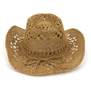 Summer Hand-Woven Western Cowboy Straw Hat - Sun Protection
