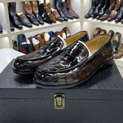 Genuine Cow Leather Male Dress Shoes Round Toe Loafer Shoes