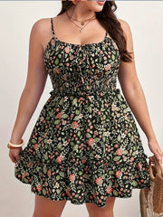 Spaghetti Strap Floral Maxi Dress 4XL