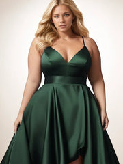 Women Green Irregular Party Dress 5XL