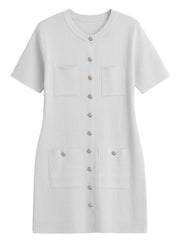 Women Round Neck Short Sleeve Bodycon A-line Dresses