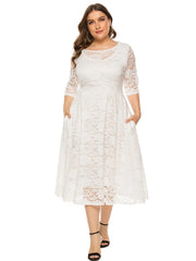 Elegant Oversized Dress Lace Evening Dress 8XL