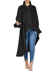 Casual Flare Sleeve Irregular Blouse Shirt