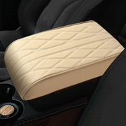 Embroidered PU Leather Car Armrest Pad Storage Box