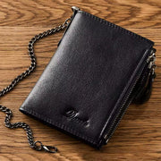 Men Genuine Leather Bifold Short Vertical Wallets RFID Blocking 13 Card Slot Card Holder Coin Purse Front Pocket Wallet