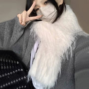 Fluffy Thick Scarf Women Plush Long Strip Scarf