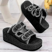 Elegant Denim Comfortable Slip on Beach Walking Slippers