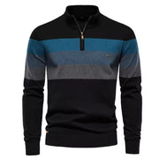 Men Cotton Mock Neck Stand Collar Sweaters