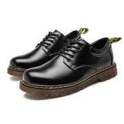 Men Genuine Leather Round Toe Walking Shoes
