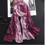 Lady Shawls And Wraps Hollowed Flowers Scarves