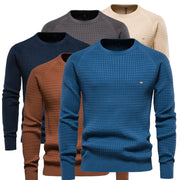 Cotton Men Sweaters Solid Color O Neck