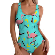 Stylish Tropical Flamingo Women Swimsuit One Piece