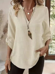 Casual Loose Fitting V Collar Shirts