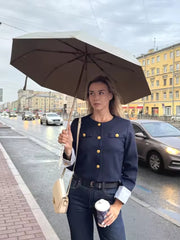 Navy Blue Short Jacket For Women