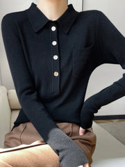 Solid Color Wool Knitwear Soft Sweater