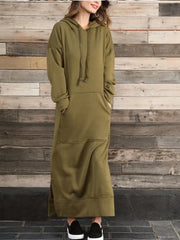 Winter Hoodies Hooded Big Pocket Sweaters Dress