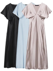 Satin Long Dresses For Women Draped Party