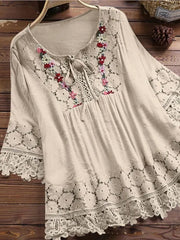 Elegant Loose Cotton Linen Female Shirt