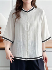 Cotton Linen Cardigan Casual Loose Blouse