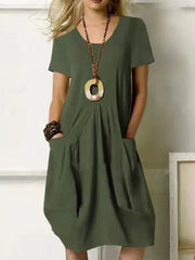 Casual Round Neck Short Sleeve Dress
