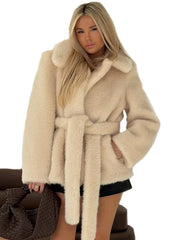 Faux Fur Plush Jacket Women Fluffy Demi-season Jackets