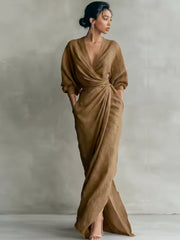 Sexy Neck Waist Wrapped Long Skirt