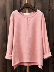 Vintage Tops Long Sleeve Cotton Linen Shirts