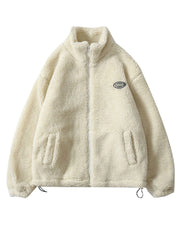 Gray Hip Hop Winter Fleece Fluffy Jacket