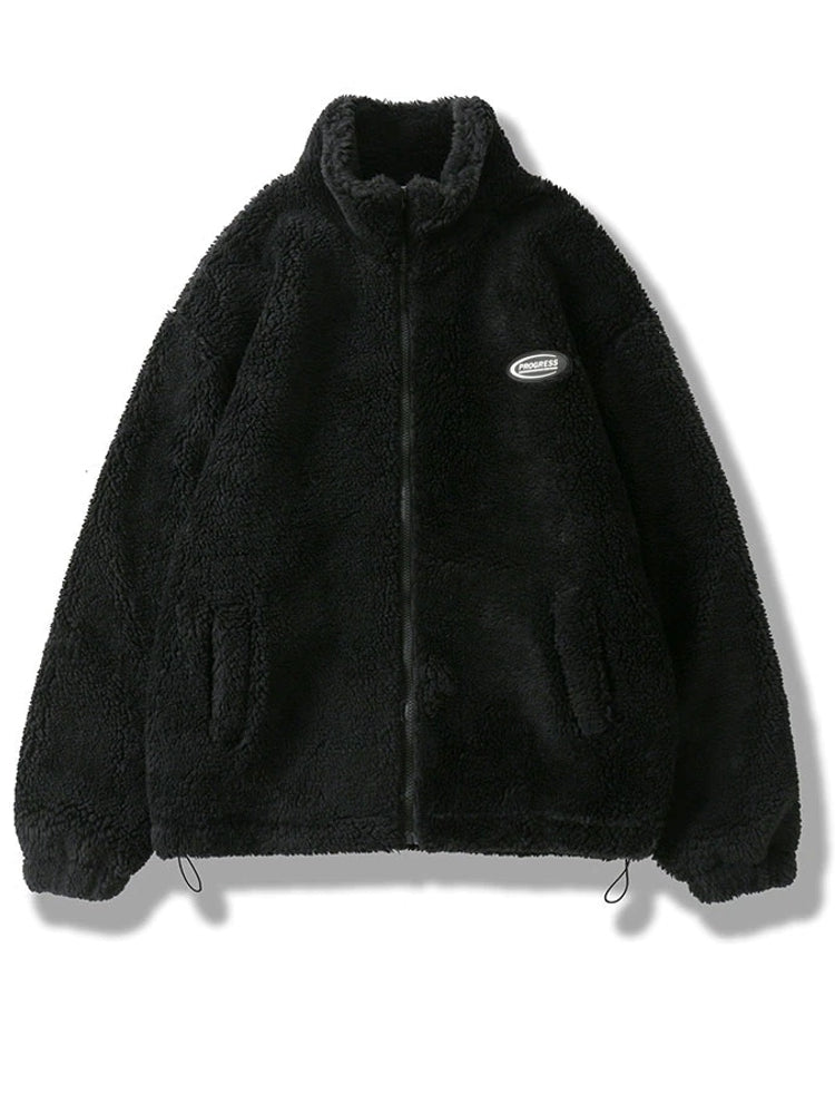 Áo khoác lông cừu mùa đông hip hop màu xám – Come4Buy eShop