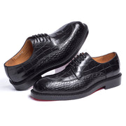 Cowhide Crocodile Pattern Men Shoes