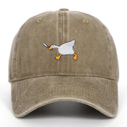 Embroidered Baseball Cap With Goose Pattern