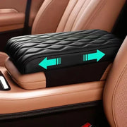 Embroidered PU Leather Car Armrest Pad Storage Box