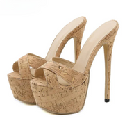 Summer Extreme Peep Toe Platform High Heels Slippers
