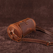 Genuine Leather Tube Pillow Bag