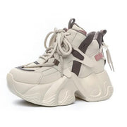 Fashion Height Increasing Genuine Leather Women Sneakers