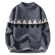 Men Retro Round Neck Pullover Knit Sweater