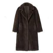 Winter Luxury Faux Mink Fur Warm Overcoat