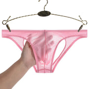 Men Ice Silk Transparent Double Ding Pants