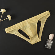 Men Ice Silk Transparent Double Ding Pants