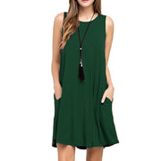 Summer Casual Sleeveless Tank Pockets Dresses