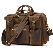 Vintage Men Crazy Horse Leather Briefcase