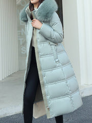 Winter Down Cotton Parkas Faux Fur Collar Jacket